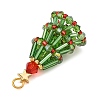 Christmas Brass & Glass Seed Beads Pendants PALLOY-MZ01449-2
