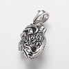 304 Stainless Steel Locket Pendants X-STAS-P137-19AS-1