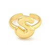 Brass Letter Open Cuff Rings for Women RJEW-G313-01S-G-2
