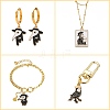 25Pcs 5 Styles Gothic Alloy Pendant ENAM-CJ0004-96-6