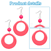 ANATTASOUL 6 Pairs 6 Colors Donut Resin Dangle Earrings with Iron Pins for Women EJEW-AN0004-14-3