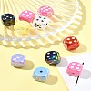 10Pcs UV Plating Rainbow Iridescent Acrylic Enamel Beads SACR-FS0001-32-9