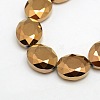 Faceted Electroplate Crystal Glass Oval Beads Strands EGLA-F059C-01-1