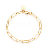 Brass Paperclip Chain Bracelets for Women BJEW-N032-07A-G-2
