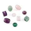 Fashewelry 9Pcs 9 Style Natural Green Aventurine & Rose Quartz & Amethyst  European Beads G-FW0001-21-2