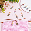 12Pcs 6 Style Alloy Enamel Pendant Locking Stitch Markers HJEW-ME00006-5