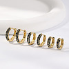 Elegant Brass Pave Cubic Zirconia Hoop Earrings GU7152-9-1