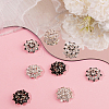 Gorgecraft 12Pcs 3 Colors 1-Hole Alloy Rhinestone Shank Buttons BUTT-GF0003-64-4