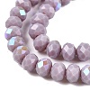 Electroplate Opaque Solid Color Glass Beads Strands EGLA-A044-P2mm-L13-3