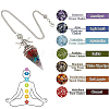 2Pcs Gemstone Chip & Resin Orgonite Dowsing Pendulum Big Pendants AJEW-SC0003-25-5