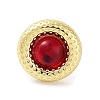 Resin Flat Round Open Cuff Ring RJEW-A035-02G-04-2