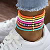 Handmade Polymer Clay Stretch Anklets for Women WGCFD0E-01-1
