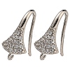 Brass Micro Pave Clear Cubic Zirconia Earring Hooks KK-R149-22P-1