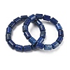 Column Dyed Natural Lapis Lazuli Beads Stretch Bracelets for Women Men BJEW-A148-01A-15-4