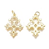 Brass Micro Pave Clear Cubic Zirconia Pendants ZIRC-O035-01G-2