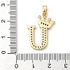 Rack Plating Brass Micro Pave Cubic Zirconia Pendants KK-D535-01U-RS-3