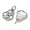 Brass Pave Natural Shell Mermaid Charms with Jump Rings KK-P283-10P-2