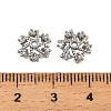 Brass Micro Pave Clear Cubic Zirconia Bead Caps KK-K374-24P-3