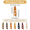 56Pcs 7 Colors 2-Hole Wood Buttons BUTT-GF0004-26-2