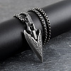 Vintage Alloy Viking Arrow Pendant Necklaces for Men WG8815F-01-2