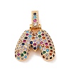 Brass Micro Pave Cubic Zirconia Pendants KK-C076-29M-G02-1