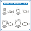 40Pcs 4 Styles 925 Sterling Silver Split Rings STER-PH0001-45-2