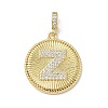 Brass Micro Pave Clear Cubic Zirconia Pendants KK-L253-17G-Z-1