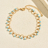 Bohemian Plastic Beads Brass Circle Link Chain Anklets for Beach Vacation Summer Foot Jewelry VQ8618-5