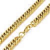 Vacuum Plating 201 Stainless Steel Cuban Link Chain Necklace with 304 Stainless Steel Clasps for Men Women NJEW-M194-01E-G-3