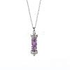 Natural Amethyst Chip Wishing Bottle Cone Love Glass Pendant Necklaces FL0210-11-1