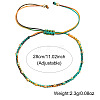 Brass Round Beads Braided Bead Bracelets CX8547-1-3