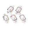 Brass ABS Imitation Pearl Connector Charms KK-N286-02C-P-1
