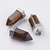 Natural Tiger Eye Pointed Pendants G-E442-03B-1