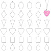 Unicraftale 36Pcs 6 Styles Alloy Open Back Bezel Pendants FIND-UN0003-24-1