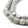 Frosted Imitation Jade Glass Beads Strands GLAA-P058-08A-01-3