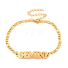 Constellation 202 Stainless Steel Figaro Chain Link Bracelets for Women Men AJEW-U006-01A-1