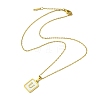 Ion Plating(IP) Rectangle with Initial Letter 304 Stainless Steel Pendant Necklace NJEW-R265-04G-U-3