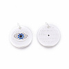 Brass Micro Pave Cubic Zirconia Pendants ZIRC-F095-09-3