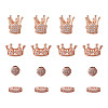 Brass Micro Pave Clear Cubic Zirconia Beads ZIRC-TA0001-09RG-2