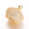 3D Crown Brass Micro Pave Cubic Zirconia Pendants KK-L134-16G-2