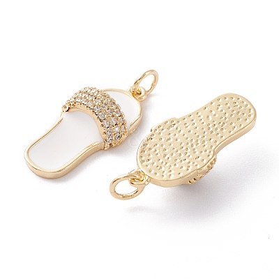 Brass Micro Pave Clear Cubic Zirconia Pendants X1-ZIRC-A019-10G-1