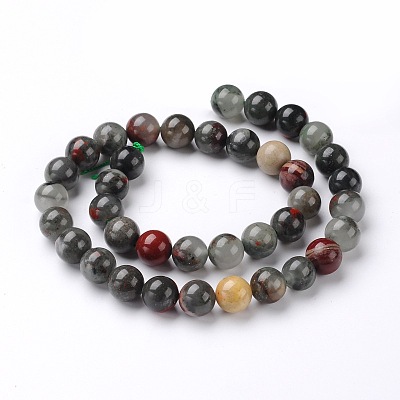 Natural African Bloodstone Beads Strands G-L383-06-8mm-1