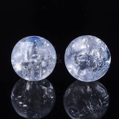 Transparent Crackle Acrylic Beads X-CACR-N002-01-1