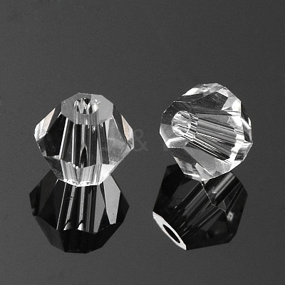 Faceted Bicone Grade AAA Transparent Glass Beads X-GLAA-O006-B04-1