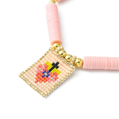MIYUKI Glass Seed Rectangle Charm Bracelet BJEW-MZ00037-01-1