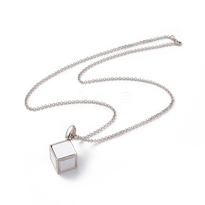 Sublimation Blank Aluminum Pendant Necklace NJEW-E020-04P-1