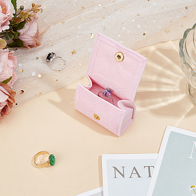 Bag Shaped Velveteen Ring Storage Boxes with Snap Button TP-WH0015-13A-1