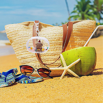 4Pcs 4 Styles Mini Oval Transparent PVC Zipper Coin Purse Wallets Bags with Clasps and Balls AJEW-GO0001-94-1