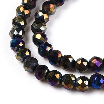 Electroplate Glass Beads Strands GLAA-H021-01A-FP15-1