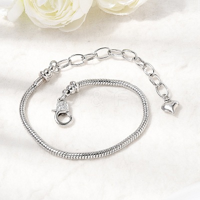 Brass Snake Chain Bracelets for Women BJEW-H639-08P-1